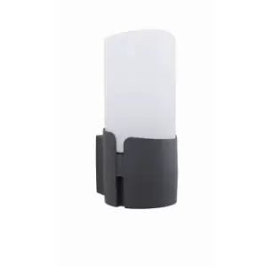 Arizona Outdoor Modern Wall Lamp Dark Grey Aluminium White Acrylic LED E27 IP54 - Merano