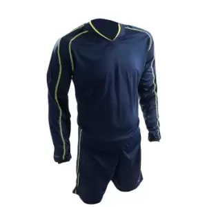 Precision Unisex Adult Marseille T-Shirt & Shorts Set (M) (Navy/Fluorescent Lime)