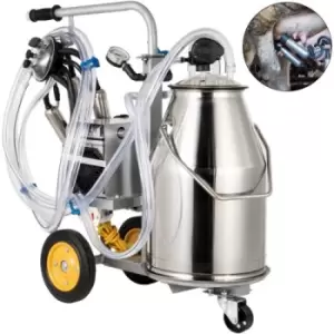 VEVOR Electric Milking Machine 25L, Milker Machine 5-8 Cows per Hour, 0.55 KW 1680 RPM Milking Equipment with 25L 304 Stainless Steel Bucket Single Co