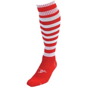 Precision Hooped Pro Football Socks Red/White - UK Size 3-6