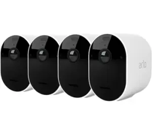 ARLO Pro 5 2K 1520p WiFi Security Camera System - 4 Cameras, White, Black