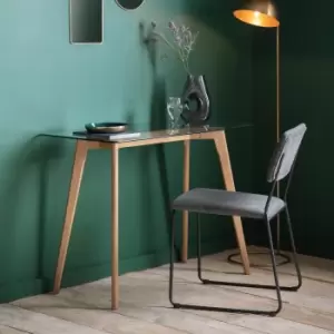 Brea Desk, Glass Light Wood