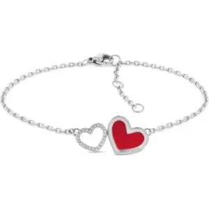 Ladies Tommy Hilfiger Red Enamel Heart Bracelet