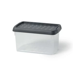 5 Star Elite 1.5 Litre Storage Clip Box Clear Plastic Stackable with Lid