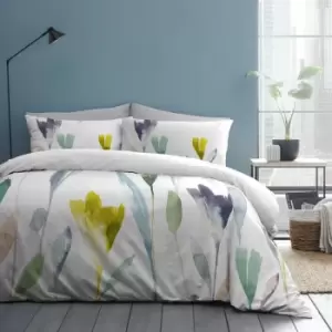 Style Pollensa Floral Watercolour Print 100% Cotton Duvet Cover Set, Multi, King - Appletree