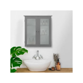 Teamson Home - Bathroom Connor Wall Cabinet with 2 Glass Doors Grey EHF-581G - Grey