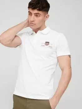 Gant Archive Shield Pique Polo Shirt, White, Size L, Men