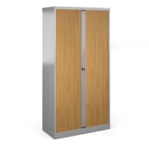 Bisley Systems Storage High Tambour Cupboard 1970mm High - Silver