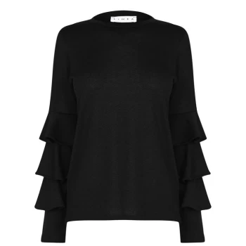 Linea Ruffle Sleeve Loungewear Jumper - Black