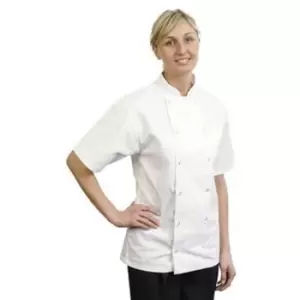 BonChef Adults Danny Short Sleeved Chef Jacket (S) (White) - White