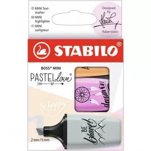 STABILO BOSS MINI Pastellove Assorted Colours Wallet Dusty GreyFrozen
