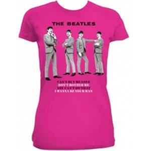 The Beatles You Cant Do That Fuchsia Ladies TS: Large