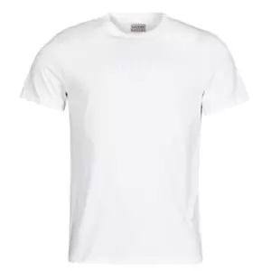 Guess ES SS PIMA EMB LOGO CREW mens T shirt in White. Sizes available:XXL,S,M,L,XL,XS