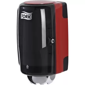 TORK Paper towel and cleaning cloth dispenser, HxWxD 333 x 193 x 172 mm, Black / red
