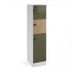 Flux 1700mm high lockers with three doors larger lower door -