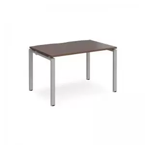Adapt starter unit single 1200mm x 800mm - silver frame and walnut top