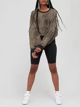 adidas Originals Graphic Animal Sweater - Black/Beige, Black/Beige, Size 12, Women