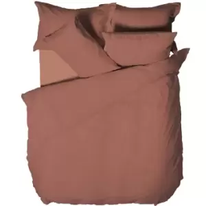 Linen Yard Waffle Duvet Cover Set (Double) (Red)