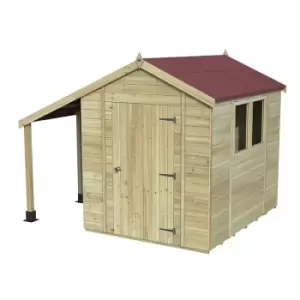 8' x 6' Forest Premium Tongue & Groove Pressure Treated Apex Shed with Logstore (2.5m x 1.83m)