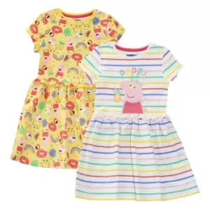Peppa Pig Girls Suzy Rainbow Dress Set (Pack of 2) (3-4 Years) (Multicoloured)