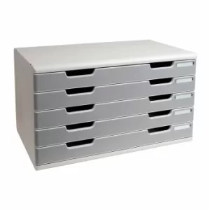 Exacompta Modulo A3 Office, 5 Drawers, Light Grey/Stone Grey, Pack of 1