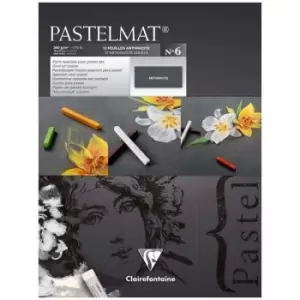 Clairefontaine PastelMat Pastel Card Pad No6 Anthracite 18cm x 24cm 360gsm 12 Sheets
