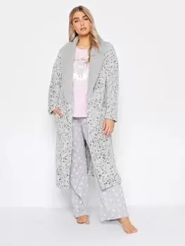 M&Co Animal Shawl Collar Robe, Pink, Size 14-16, Women