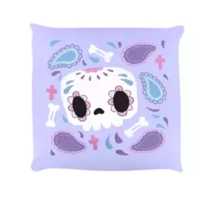 Grindstore Kawaii Sugar Skulls Filled Cushion (One Size) (Lilac/White/Blue)