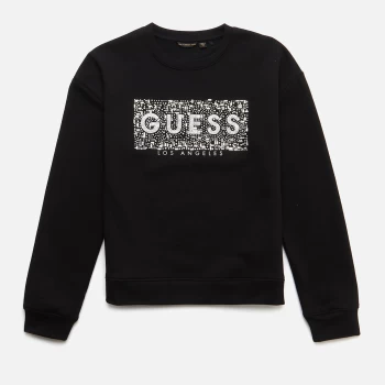 Guess Girls Crystal Logo Active Sweatshirt - Jet Black - 8 Years