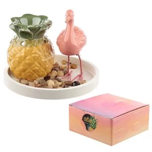 Pineapple Oil Burner & Flamingo Decoration Eden Aroma Set