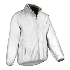 Spiro Mens Luxe Reflective Waterproof Jacket (XXL) (White)