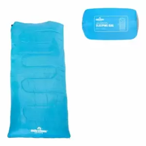 Milestone Camping Single Envelope Sleeping Bag With 2 Season Insulation - Blue