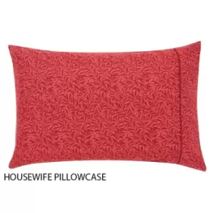 William Morris Bedding, Strawberry Thief Standard Pillowcase, Crimson