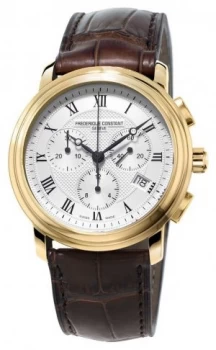 Frederique Constant Mens Classic Chronograph Brown Leather Watch
