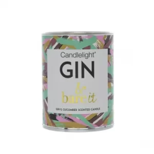 Candlelight Gin & bare it Large Tin Candle with Ring Pull top Gin and Cucumber Scent