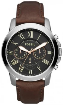 Fossil Grant Chronograph Leather Strap Men Watch