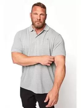 BadRhino Essential Plain Polo Shirt - Grey, Size 7-8Xl, Men