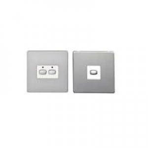 MiHome Smart Brushed Steel 2 Gang Light Switch (Two-way)