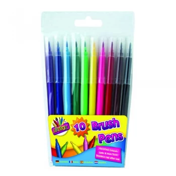 Artbox 10 Quality Brush Fibre Pens Pack of 12 1093