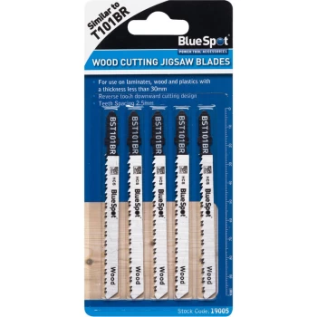 Bluespot - 19005 5 Piece HCS Reverse Pitch Blades For Wood (10 TPI)