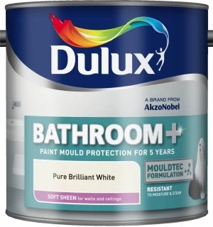 Dulux Easycare Bathroom Pure Brilliant White Soft Sheen Emulsion Paint 2.5L