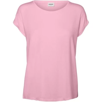 Vero Moda VM Ava Plain Shirt Sleeve T-Shirt Womens - Roseate Sp
