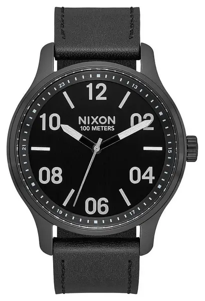 Nixon A1243-2998-00 Patrol Leather Black / Silver / Black Watch