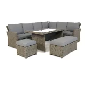 Out&out Original - out & out Palma Corner Outdoor Rattan Garden Lounge Set - 9 Seater - Grey