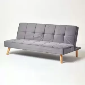 Bower Velvet Sofa Bed, Dark Grey - Dark Grey - Homescapes