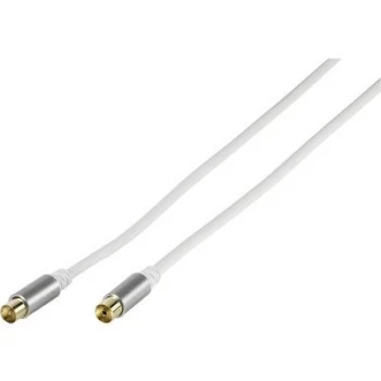 Vivanco Antennas, SAT, TV/receiver Cable [1x Coax plug - 1x Coax socket] 10.00 m 110 dB Shielded, gold plated connectors White