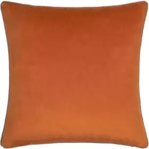 Meridian Velvet Cushion Pumpkin/Mocha - Pumpkin/Mocha - Paoletti