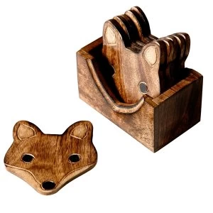 Sass & Belle (Set of 6) Wooden Fox Coasters