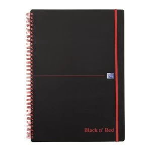 Black n Red A4 90gm2 140 Pages Recycled Polypropylene Covered Wirebound Notebook Pack of 5
