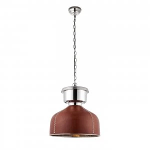 1 Light Dome Ceiling Pendant Brown, Gold, Nickel, E27